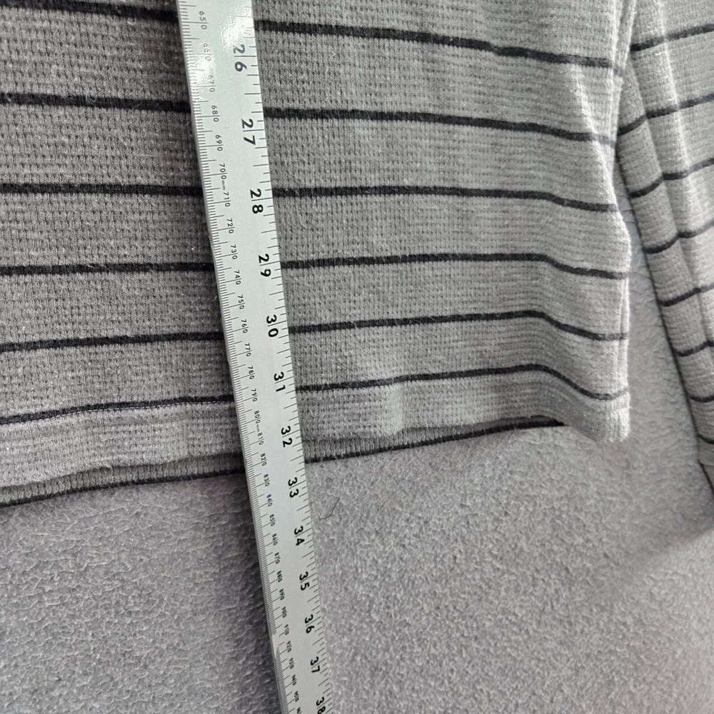 Abercrombie & Fitch Men Sweater 2XL Gray Striped Y2K Muscle Logo Moose Embroider
